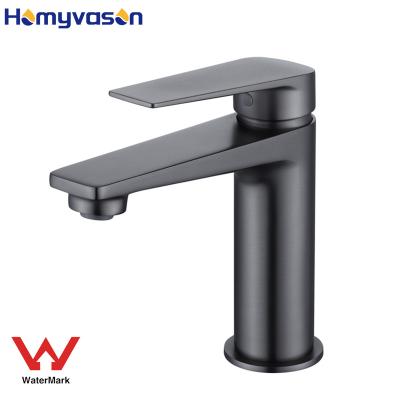 China Watermark Metered Faucets Plumbing Gray Bathroom Wash Basin Faucets Metal Wash Basin Faucets for sale