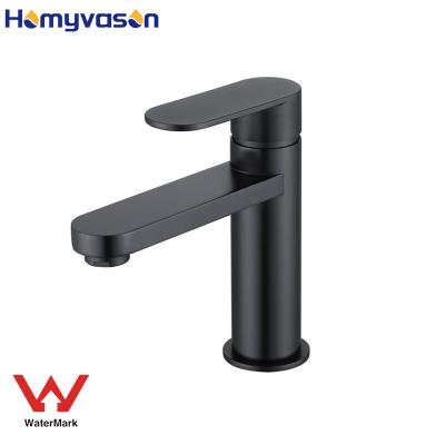 China Faucets Watermark Australian Piping Material Metered Bathroom Basin Water Faucet Black for sale