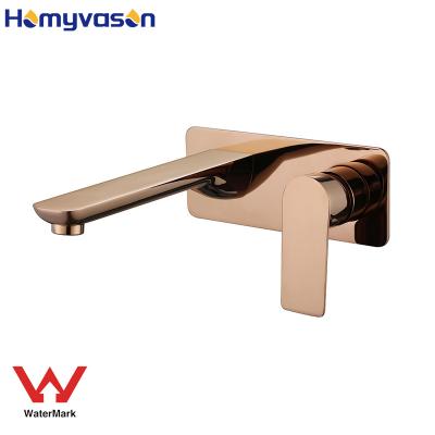 China Metered Faucets Rose Gold Watermark Bathroom Wall Mounted Toilet Sink Faucet Designer for sale