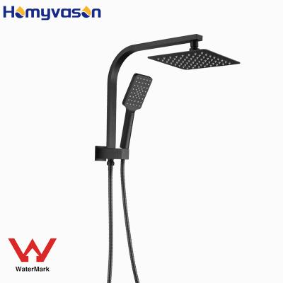 China Without Sliding Bar Plumbing Brass Material Black Bathroom Shower Sets Watermark Shower Rail for sale