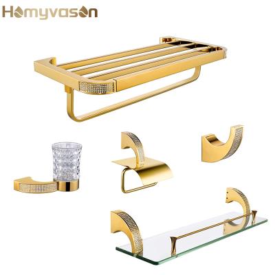 China Viable Luxury Designer Gold Toilet and Bathroom Accessories Set of Bathroom Sets for sale