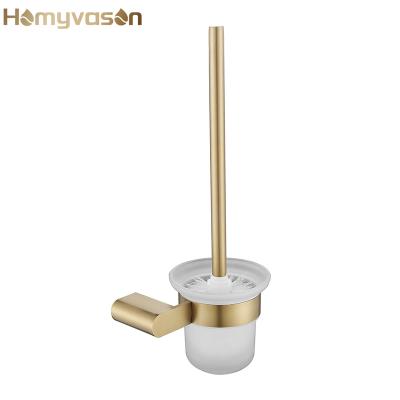 China SUS304 Brushed Wall Mounted Single Sustainable Gold Toilet Cleaning Brush Holders for sale