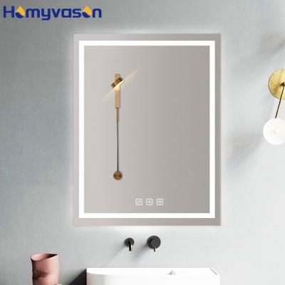 China Bathroom Wall Hung Smart Antifog LED Illuminated Frameless Custom Mirror With Light for sale