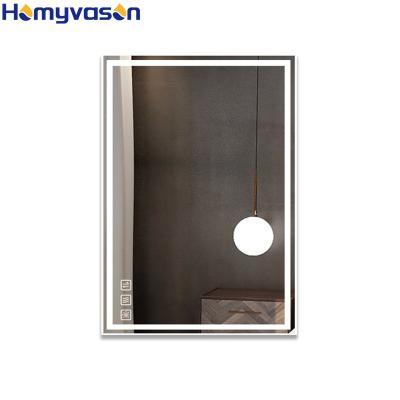 China Frameless Rectangle Light Custom Bathroom LED Illuminated Smart Mirrors for sale