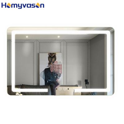 China Custom Home Android LED Skylight Touch Screen Bathroom Illuminated Smart Mirror for sale