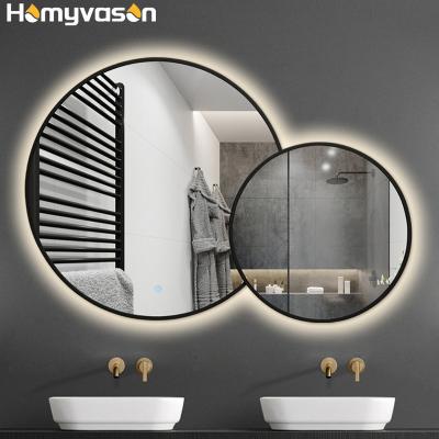 China Illuminated Custom Aluminum Framed Touch Screen Bathroom Around Wall Smart Mirror for sale