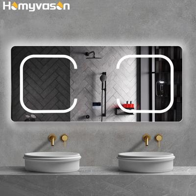 China New Illuminated Custom Touch Switch Light Digital Bathrooms Digital Mirrors for sale