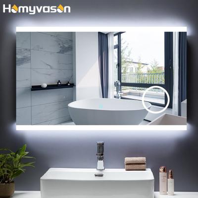 China Illuminated Custom Bathroom Hanging Defog Smart LED Wall Mirror With Light for sale