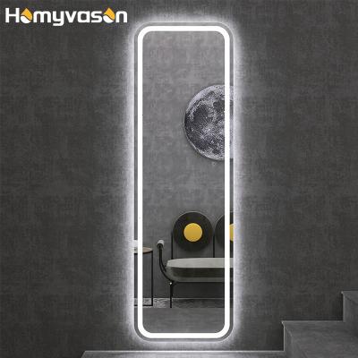 China Illuminated Custom Frameless Wall LED Dressing Mirror Integral Design For Bedroom for sale