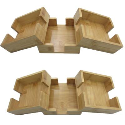 China Sustainable Square Bamboo Coaster Rack for sale