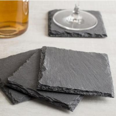 China 2021 Sustainable Cheap Slate Cup Stone Coaster for sale