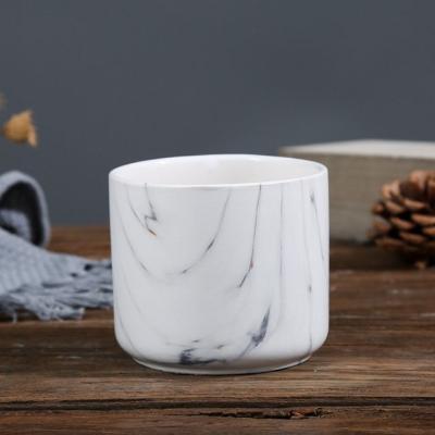 China Ceramic White Home Decoration Soybean Wax Candle Jars for sale