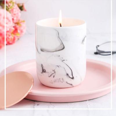 China 2019 Wholesale New Product Decorative Home Christmas Decoration White Custom Ceramic Candle Jars for sale