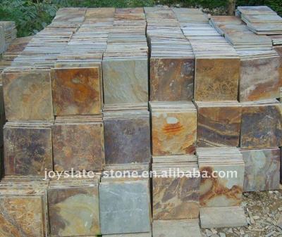 China Natural Multi Colored Flooring Slate Tile 30*30 for sale