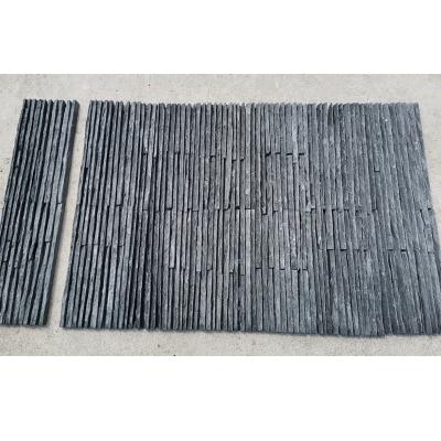 China Traditional Exterior Or Interior Wall Cultured Stone Panels Slate Waterfall Black Veneer for sale