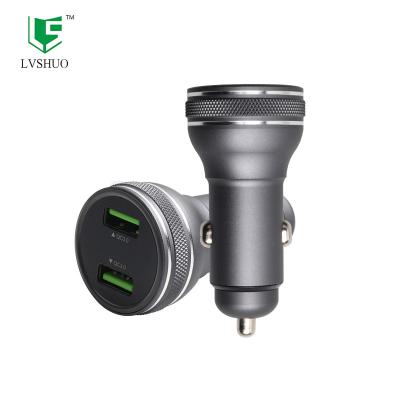 China 36W QC3.0 Dual Charging Dual OEM Service 2 USB Car Fast Charging Port Dual Fast Car Charger for sale