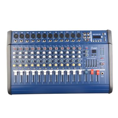 China High Fidelity Professional Power Audio Mixer, 12 Channel Big Sound Audio Mixer with Earphone Monitoring Function for sale