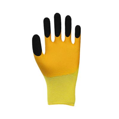 China High Performance Soft Breathable Polyester Latex Oil Resistant Polyester Work Garden Safety Liner Gloves for sale