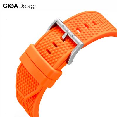 China Universal Design 22mm Rubber Multicolor Soft Silicone CIGA Stainless Steel CIGA Leather Watch Band for sale