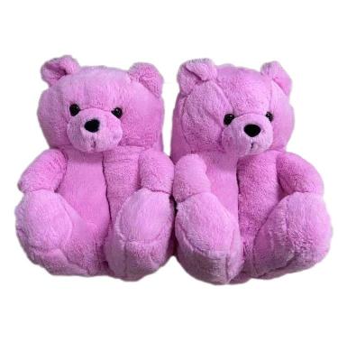 China Wholesale Cheap Rainbow Teddy Bear Slippers Fashion Trend Teddy Bear Slippers Women Teddy Bear Slippers for sale