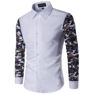 China Anti-Wrinkle Fashion Sleeve Camouflage Mens Long Sleeve Shirt Slim Fit Mens Button Down Shirts Summer for sale