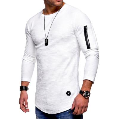 China Quality Men's White T-Shirt On Demand Anti-Wrinkle Printing Sublimation Plain Cheap Plain Oversized White Long Sleeve T-Shirt for sale