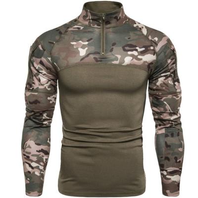 China Anti-wrinkle new men's personality battlefield fitness outdoor camouflage long sleeved T-shirt military men for sale