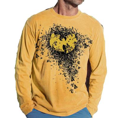 China Men's Breathable T-shirt Full Long Sleeve Around Neck Graphic Mens T-shirt Sports Bee Print High Quality Fashion Oversized T Shirt Streetwear for sale