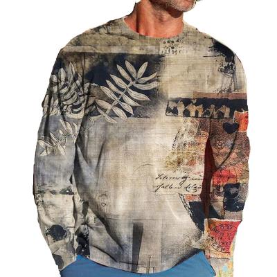 China Custom Men's T-shirts Sellers Vintage Graphic Cotton Breathable Long Sleeve Men's Cloting Tie Dye Shirt Printing Men's T-shirt for sale