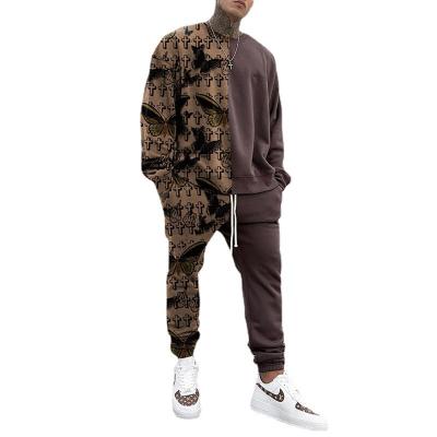 China Breathable Autumn Sportwear Men Tracksuit Fashion Sweatsuit Digital Printing Two Piece Set Outfits for sale