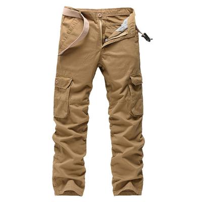 China Men's Breathable Quality Straight Mens Multi-pocket Khaki Cargo Pants Long Trousers for sale