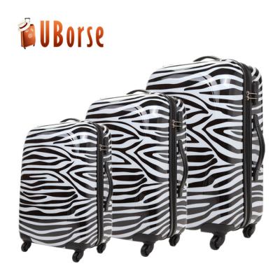 China Custom Luggage Filter Frames UBORSE Cartoon Printed Hard Shell Wheeled Luggage, 3 Piece Trolley Luggage Set, ABS PC Travel Suitcase Luggage With Zipper for sale