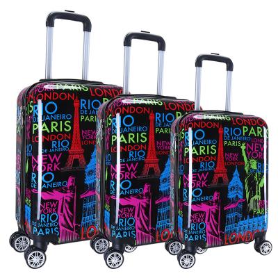 China UBORSE High Quality Hot Selling ABS PC Printed Cheap Hard Case Travel 3pcs Trolley Luggage Sets for sale