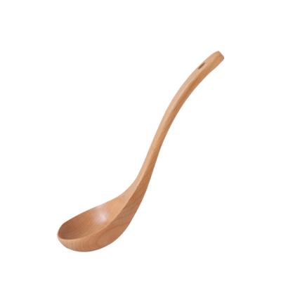 China Environmental Protection Beech Sustainable Natural Wood Kitchen Utensils Wooden Soup Spoon Cooking Spoon for sale