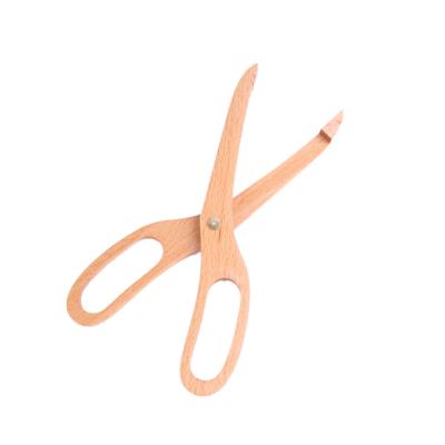 China Natural Eco-friendly Beech Kitchen Scissors Kitchen Cooking Scissors Beech Wood Scissors for sale