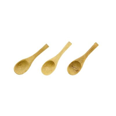 China Disposable Natural Bamboo Wooden Kitchen Spoon Environmental Protection Spoon Ice Cream Solid Wooden Small Resting Spoon for sale