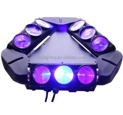 China New hot selling hotel DJ stage device 9 eyes12w RGBW 4IN1 spider led beam moving head light for sale