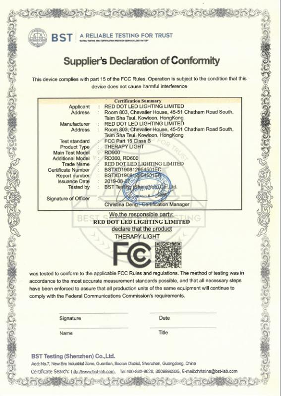 FCC - Red Dot Led Lighting Limited