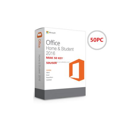 China Send By Email Microsoft Office 2016 Home And Student MAK 50 Authorized Retail Master 50PC HS Digital Master Online Activation Office 2019 for sale