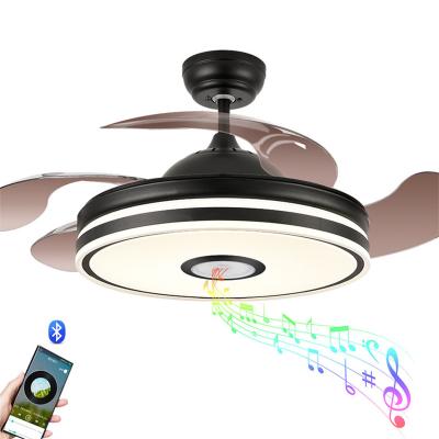 China Modern minimalist household ceiling fan chandelier around fan living room dining room ceiling invisible built-in luxury fanlamp for sale