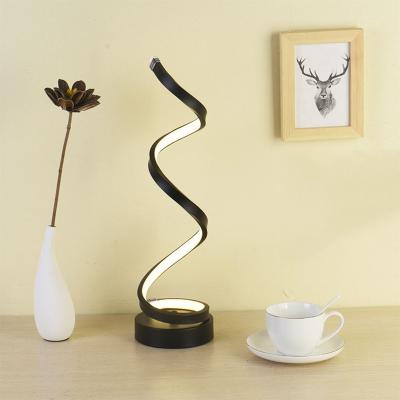 China KADERLY Modern Minimalist Lighting Design Spiral LED Desk Lamp Bedroom Curved Curved Lamp for sale