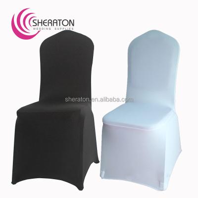 China Durable Wholesale Cheap White Universal Lycra Spandex Chair Covers For Banquet Wedding Party for sale