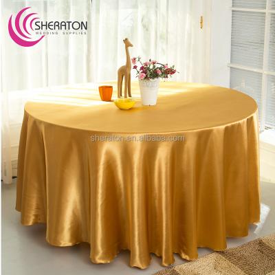 China Polyester satin washable durable wedding tablecloth for hotel wedding banquet party factory price pink black white damask tablecloth for sale