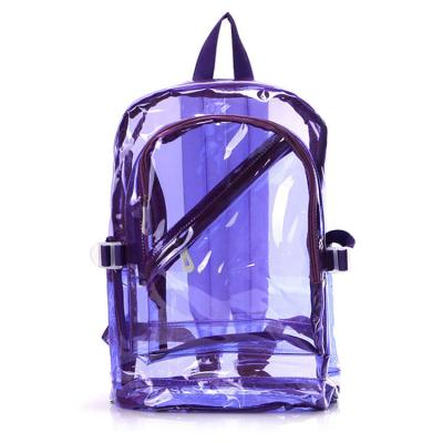 China Fashionable anti-theft clear backpack top handle see through travel rucksack school daypack clear PVC rucksack for sale