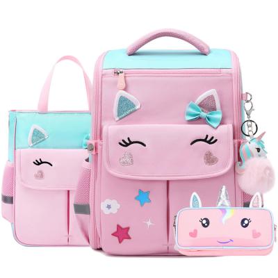 China Waterproof Kids Bags Girls Handbag Set With Pencil Bag Book Unicorn School Bags Set 3 In 1 for sale