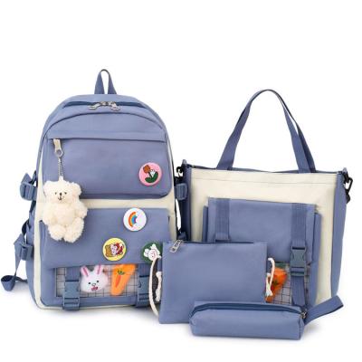 China Waterproof Custom Logo Color College Bags Girls School Bags Sets 4 in 1 for Teenagers for sale