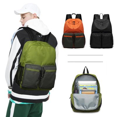 China Solid Color College School Backpack Fashion Student Bags 600D Polyester Waterproof Girls College Bags for sale