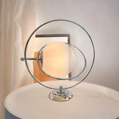 China 2022 Modern Modern Nordic Rotating Moon Desk Lamp Study Bedroom Hotel Table Lamp for sale