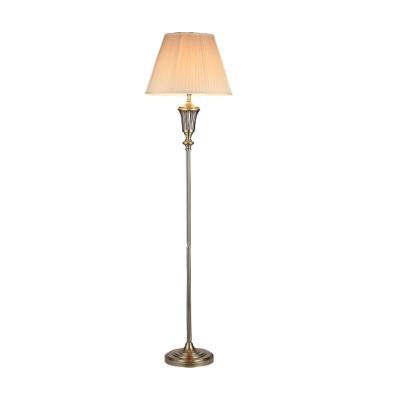 China Exquisite and elegant pleated lampshade fabric mid century hotel floor lamp for sale