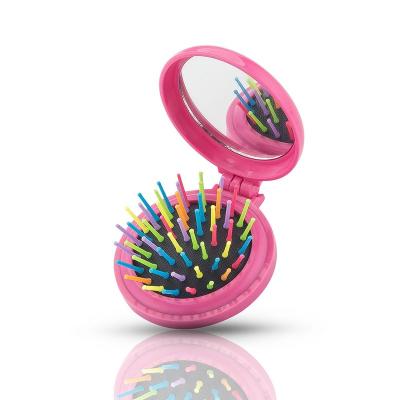 China High Quality Hot Selling Foldable Portable Massage Folding Hair Brush With Mirror for sale